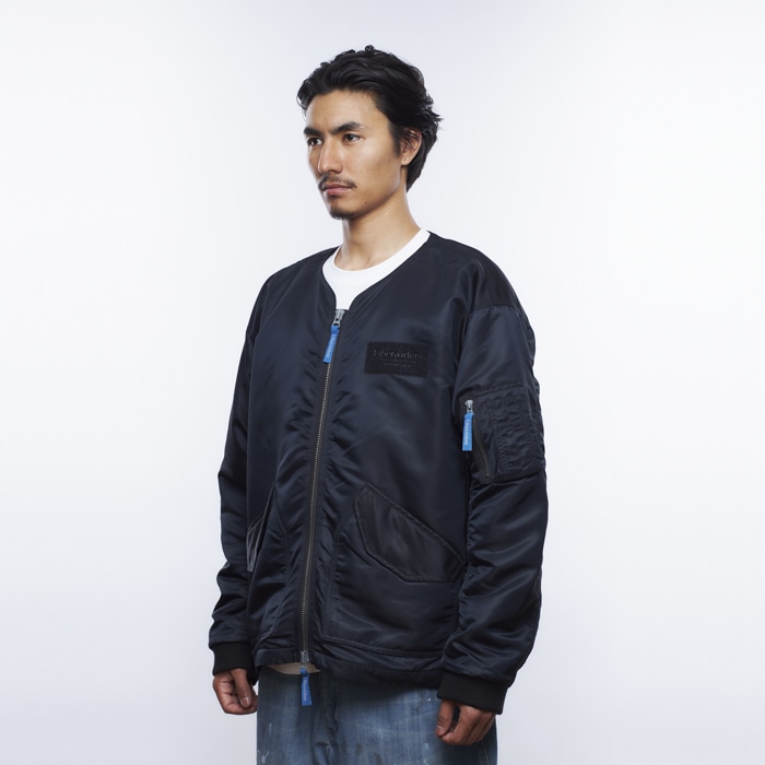 LIBERAIDERS/リベレイダーズ/COLLARLESS FLIGHT JACKET BLACK L