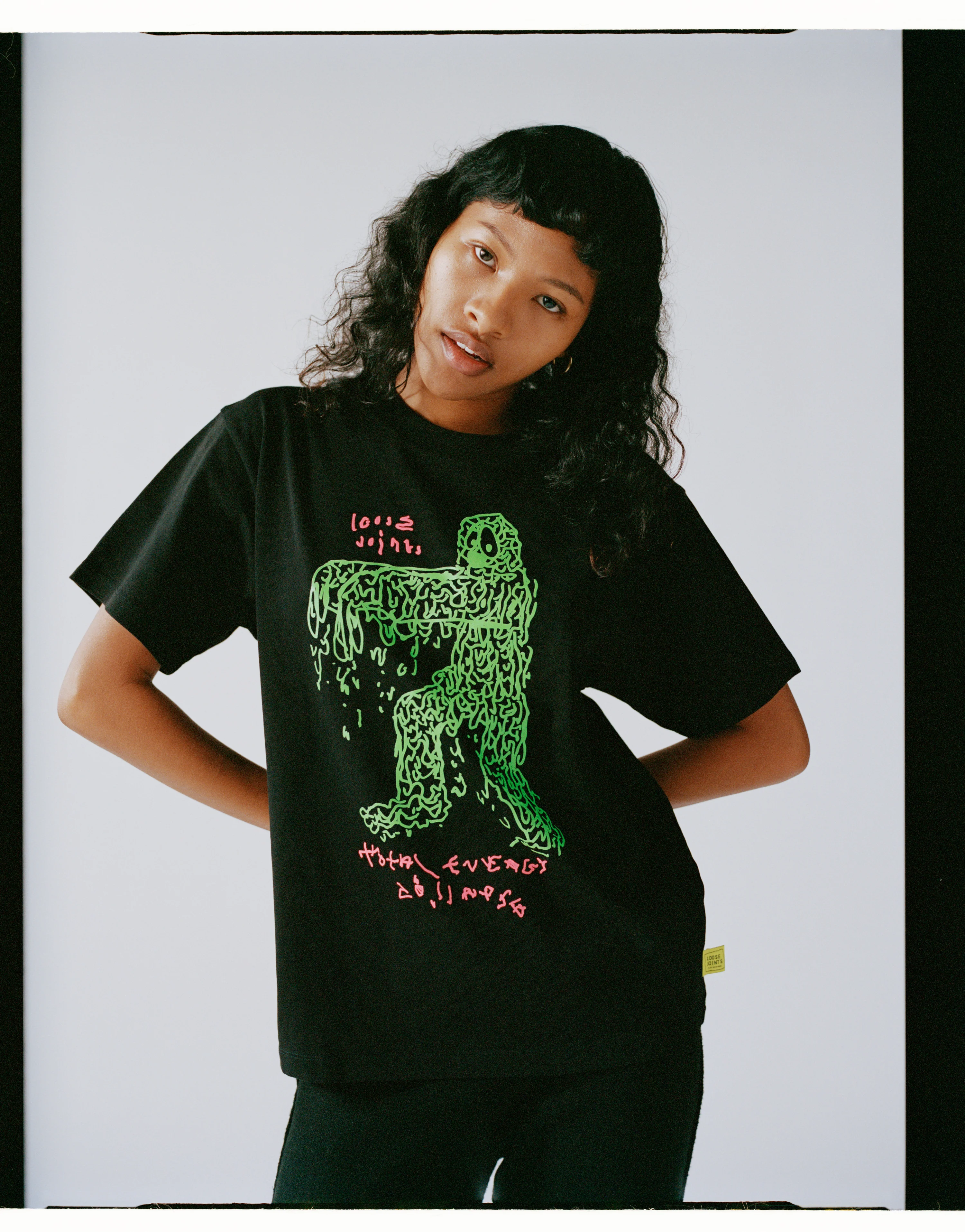 loosejoints/ルーズジョインツ/STEWART ARMSTRONG - 'TOTAL ENERGY COLLAPSE' S/S TEE BLACK S