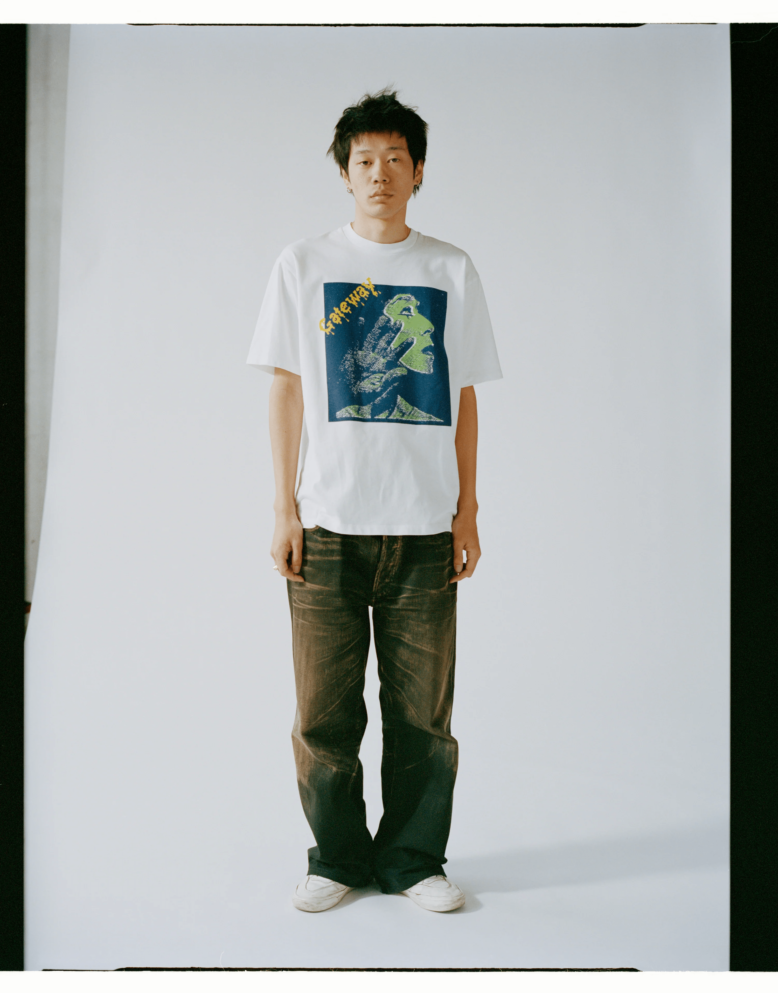 loosejoints/ルーズジョインツ/ED DAVIS - 'GATEWAY' S/S TEE WHITE S