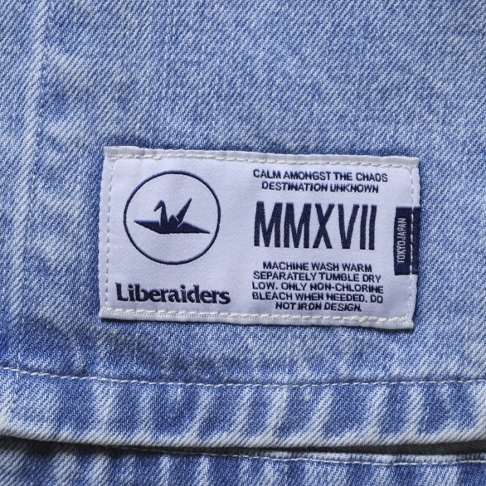 Liberaiders/リベレイダース/DENIM BASEBALL SHIRT BLUE M