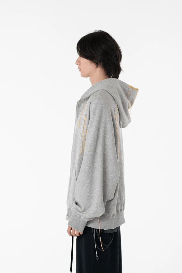 DISCOVERED/ディスカバード/LOOPING ZIP SWEAT HOODIE GREY 1