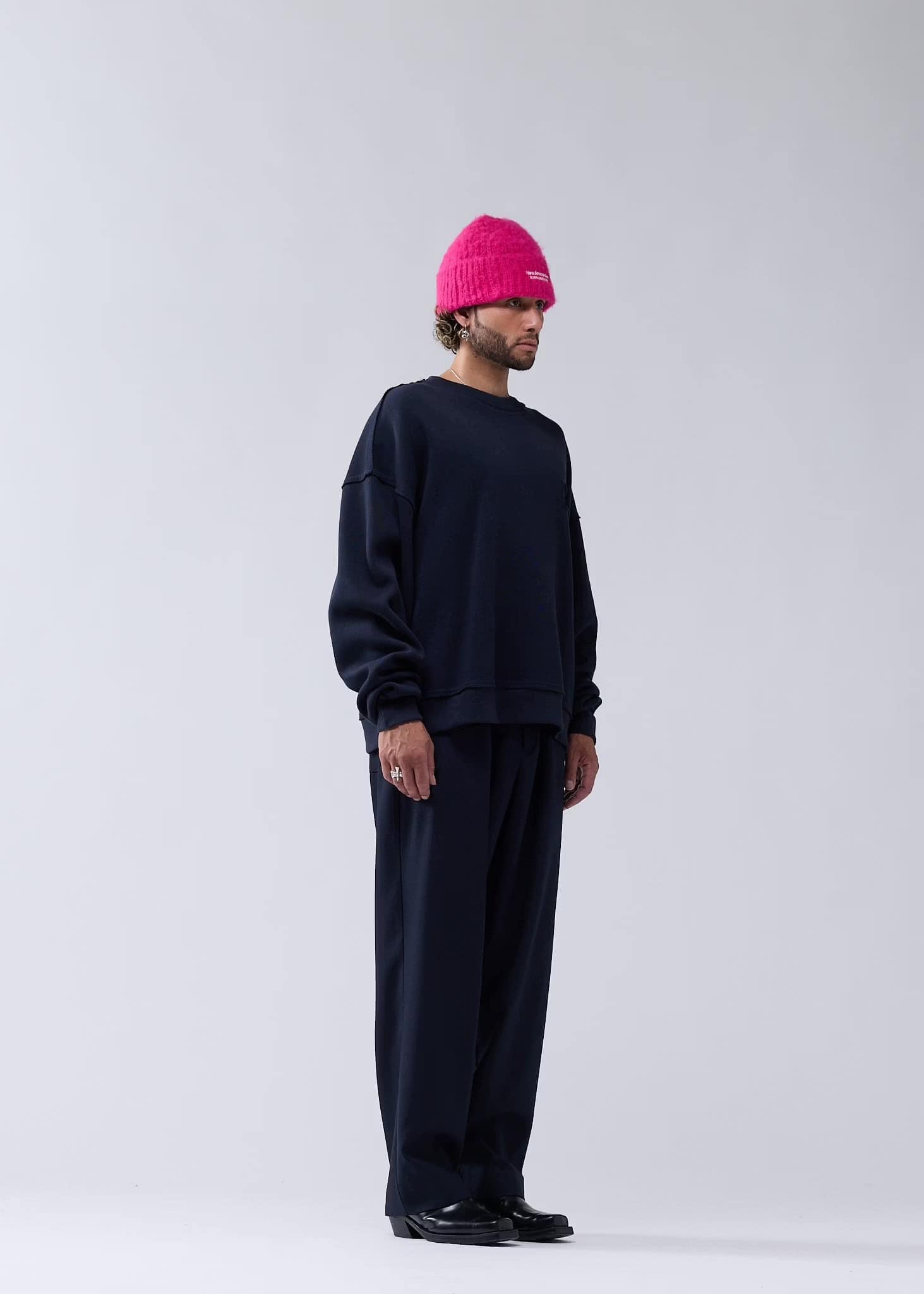 NewAmsterdam/ニューアムステルダム/LACE CREWNECK NIGHT/BLACK BLACK S