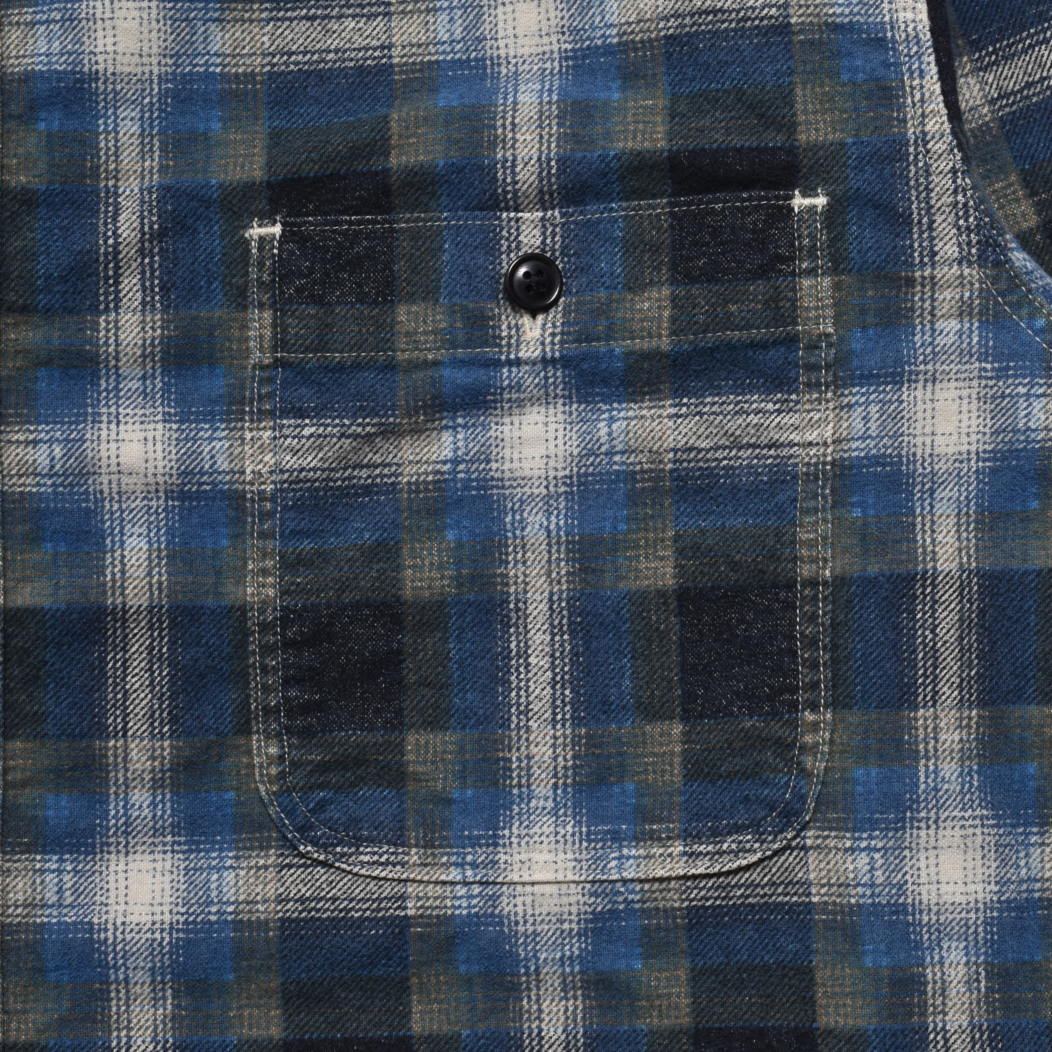 MINEDENIM/マインデニム/Plaid Print Flannel Work SH BLUE 1
