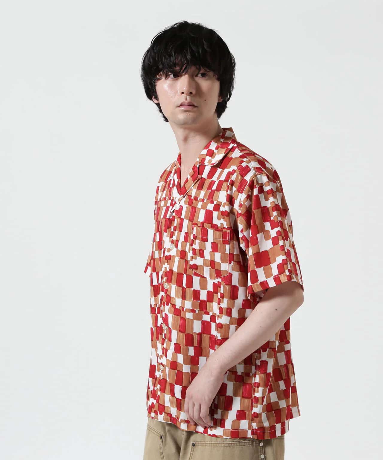 HOLO MARKET/ホロマーケット/HMV S/S SHIRTS/総柄アロハ半袖シャツ RED 1