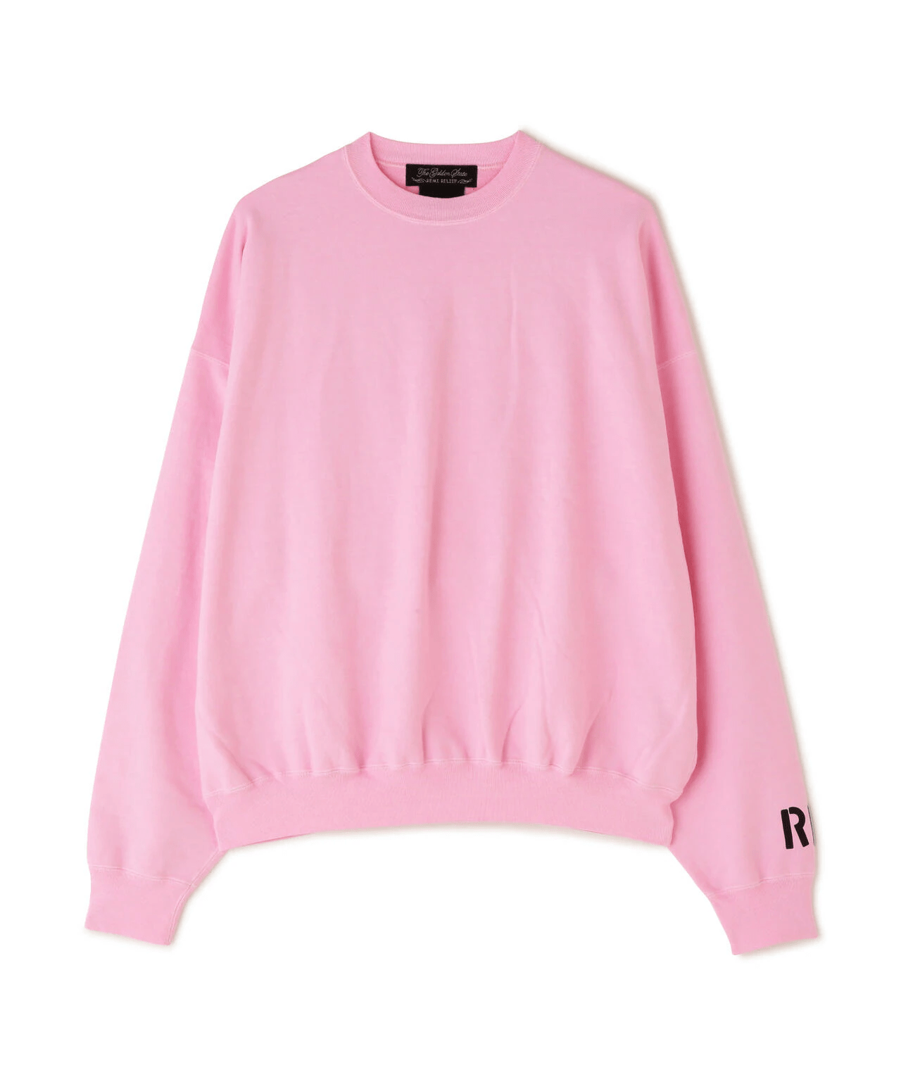 REMI RELIEF/レミレリーフ/別注LW加工裏毛BIGサイズクルースウェット PINK L