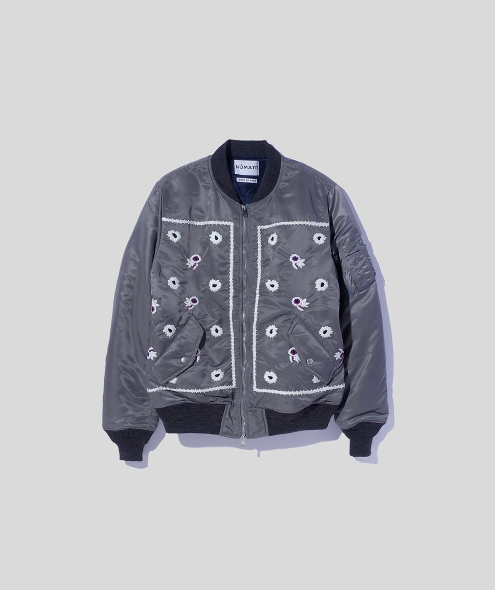 NOMA t.d./ノーマティーディー/BANDANA HAND EMBROIDERY FLIGHT JACKET GRAY 4