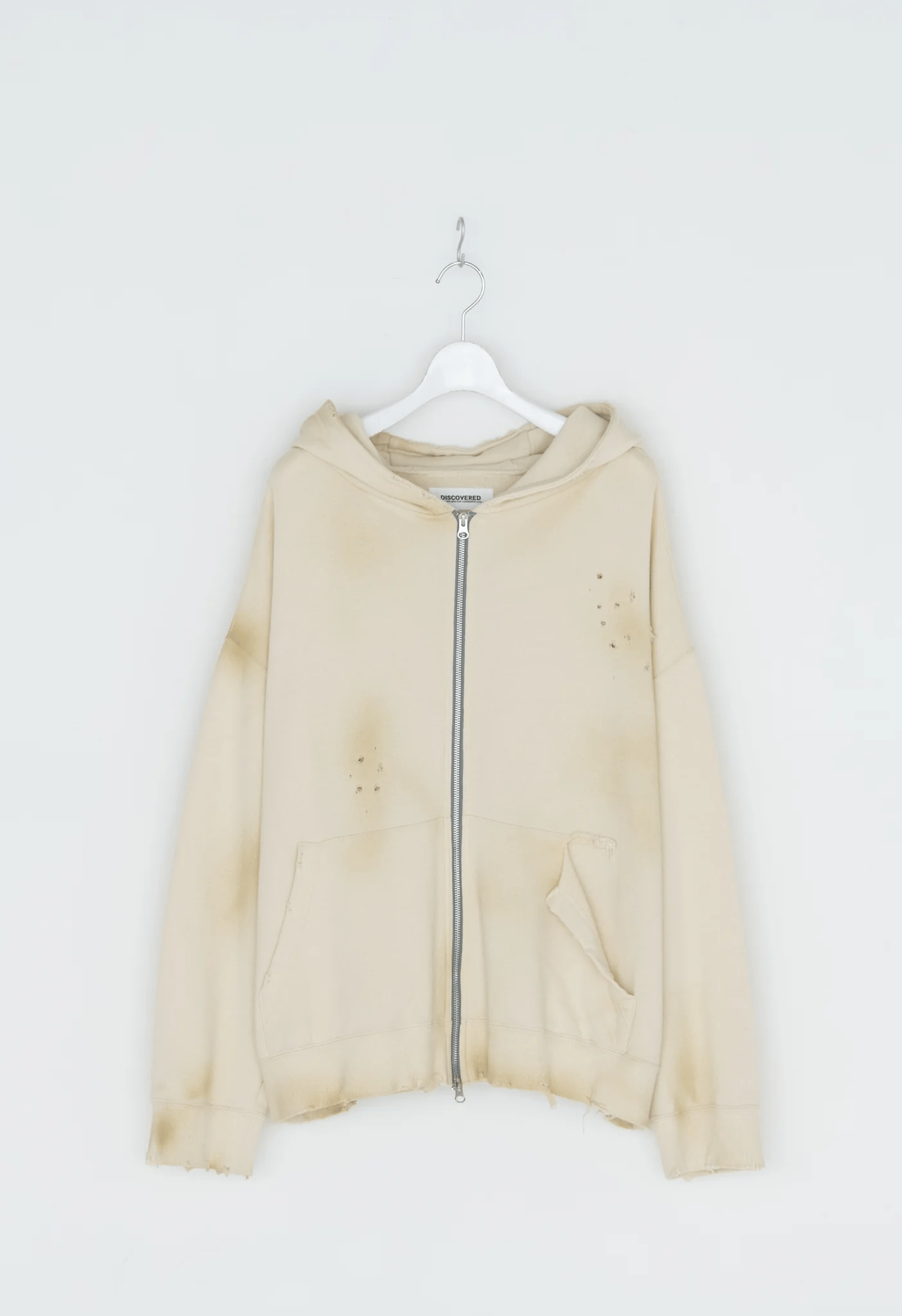DISCOVERED/ディスカバード/DEVIL EAR DAMAGE HOODIE ECRU 1