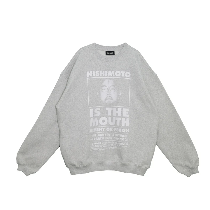 NISHIMOTO IS THE MOUTH/ニシモトイズザマウス/SWEATSHIRT NIM-L14CM LIGHT HEATHER GREY L