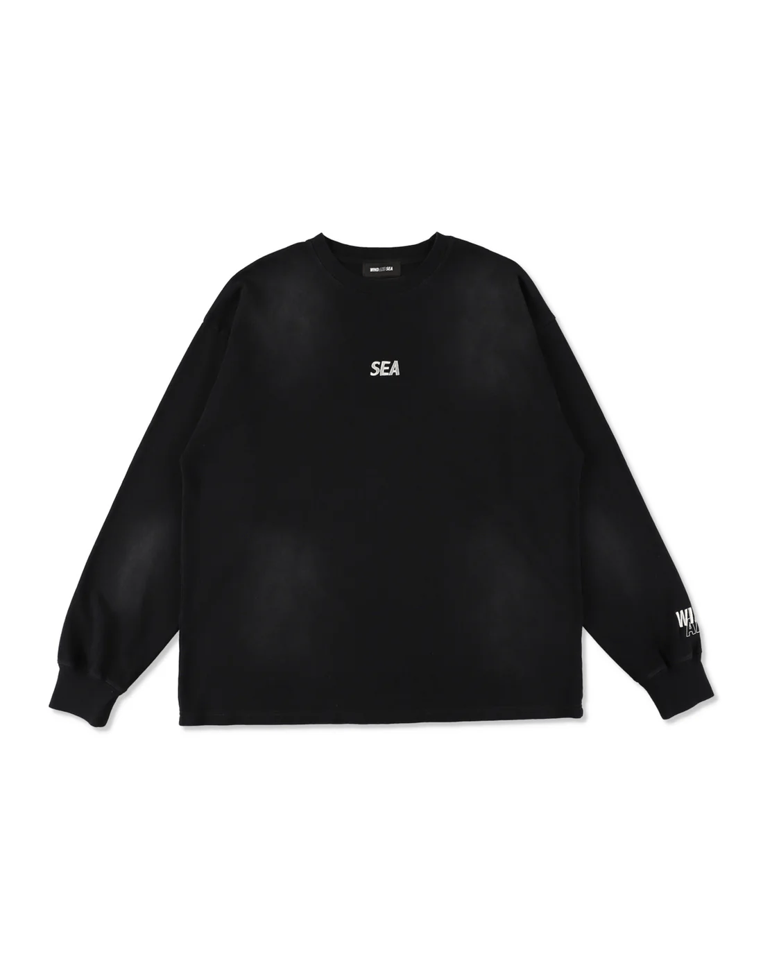 WINDANDSEA/ウィンダンシー/SULFUR DYEING LOGO L/S TEE BLACK L