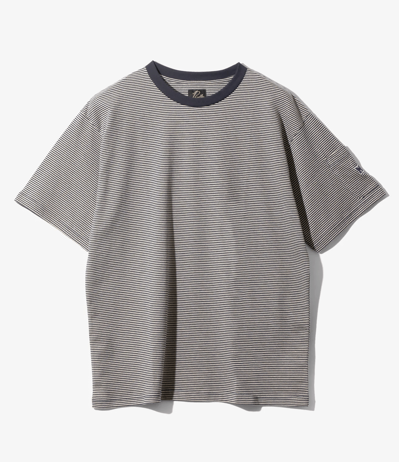 Needles/ニードルズ/S/S CREW NECK TEE - COTTON STRIPE JERSEY B-NAVY S