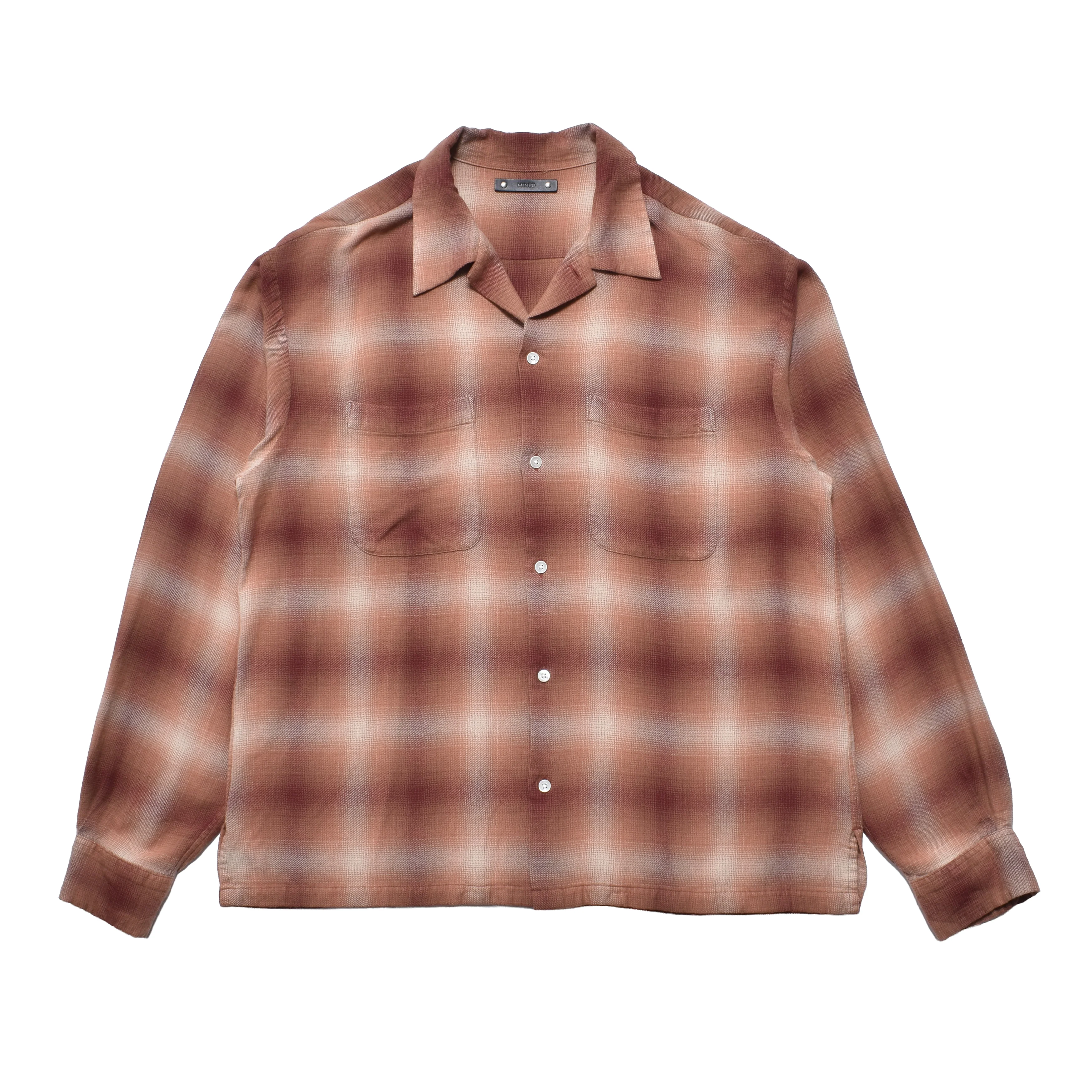 MINEDENIM/マインデニム/R.Flannel Ombre Open Collar SH RPT 3