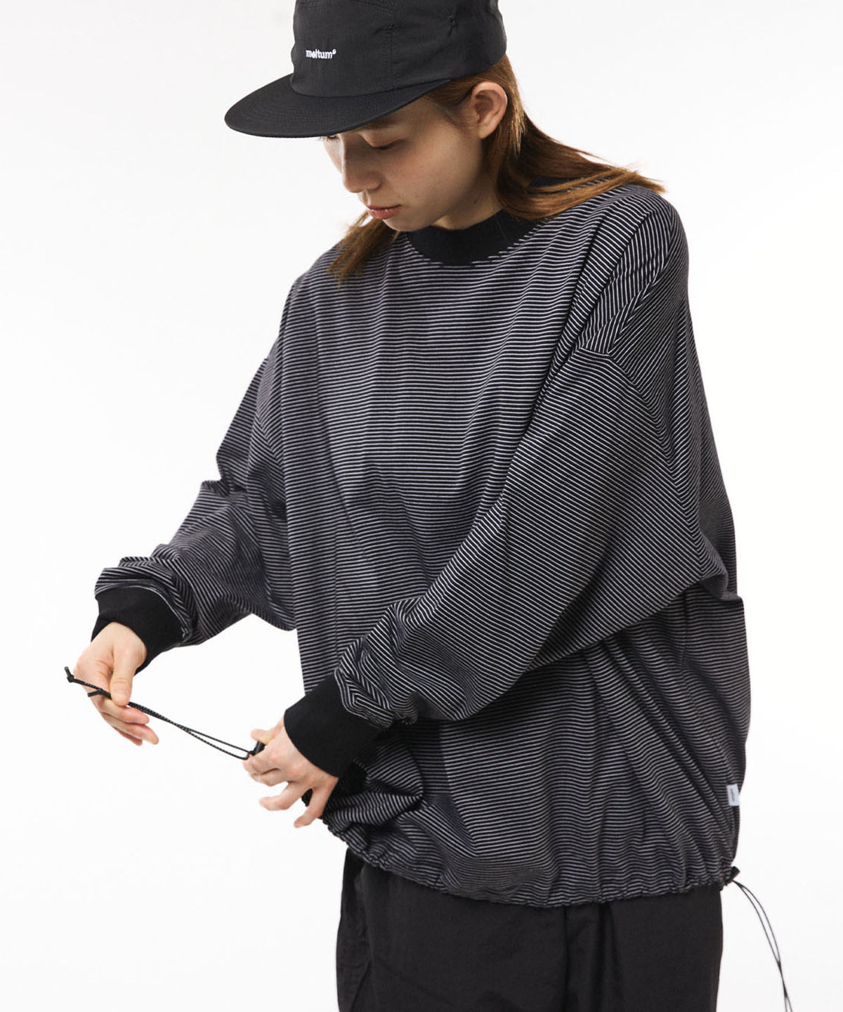 meltum/メルタム/BORDER BALLOON TEE L/S BLACK 2