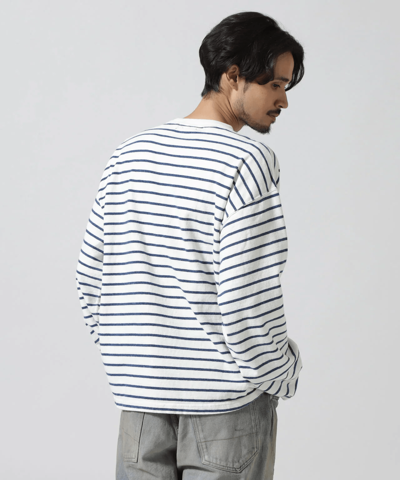 REMI RELIEF/レミレリーフ/INDIGOボーダーロンT（US NAVY) BLUE M