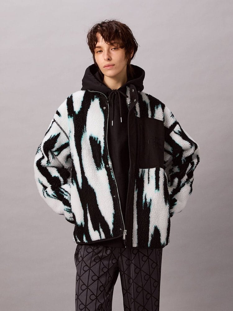 CalvinKlein/カルバンクライン/LS JACQUARD 3 SHERPA JACKET BLACK/UB1 S