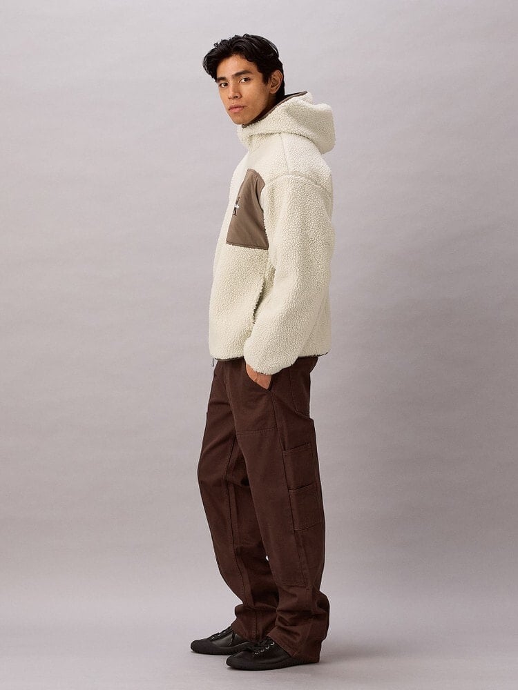 CalvinKlein/カルバンクライン/SHERPA FUNNEL NECK FULL ZIP HOODIE ベージュ系/67U S