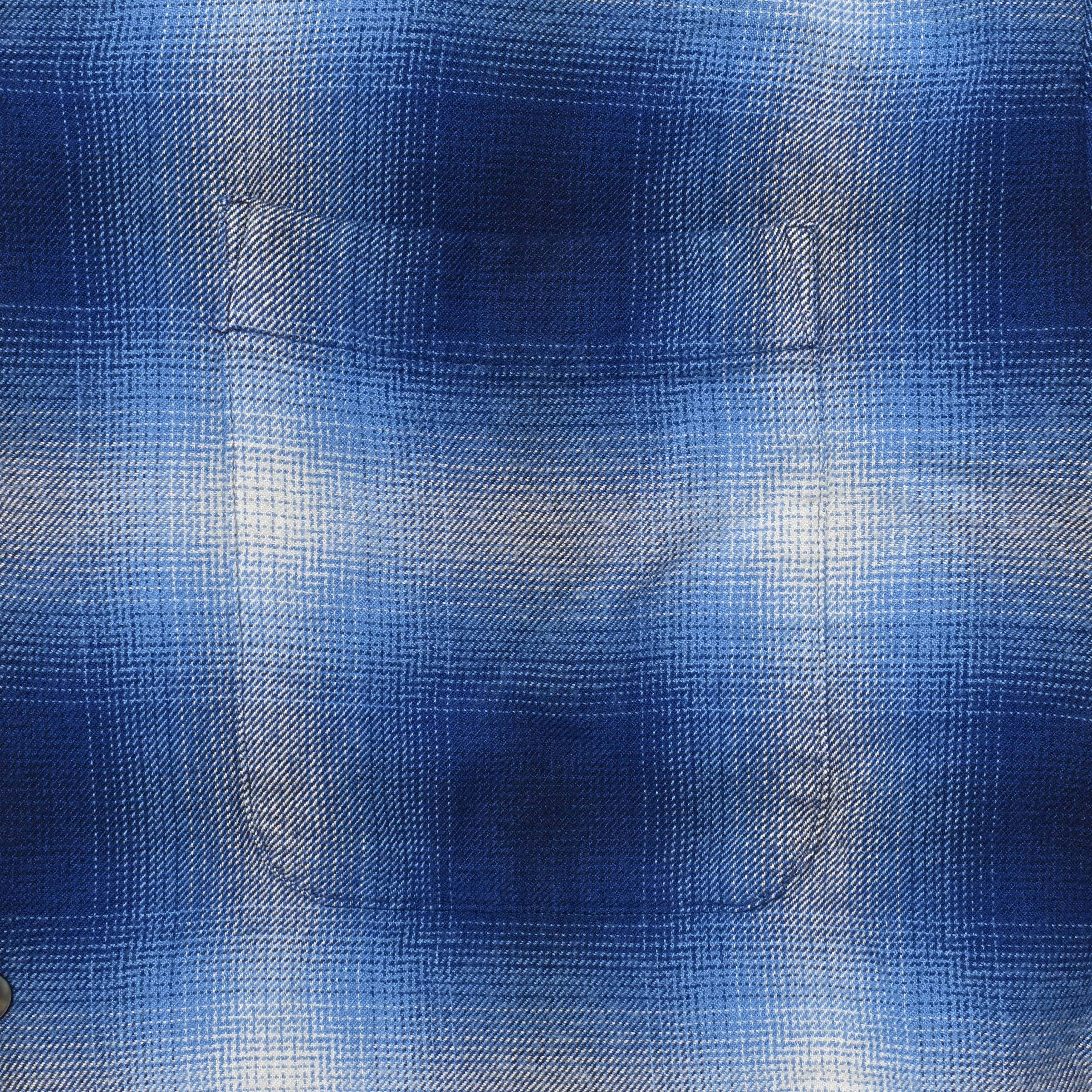 バ*ン様 マインデニムOmbre Check Flannel EMB OpenC MINEDENIM/マインデニム/R.Flannel Ombre Open Collar SH(1 BPT)｜ B