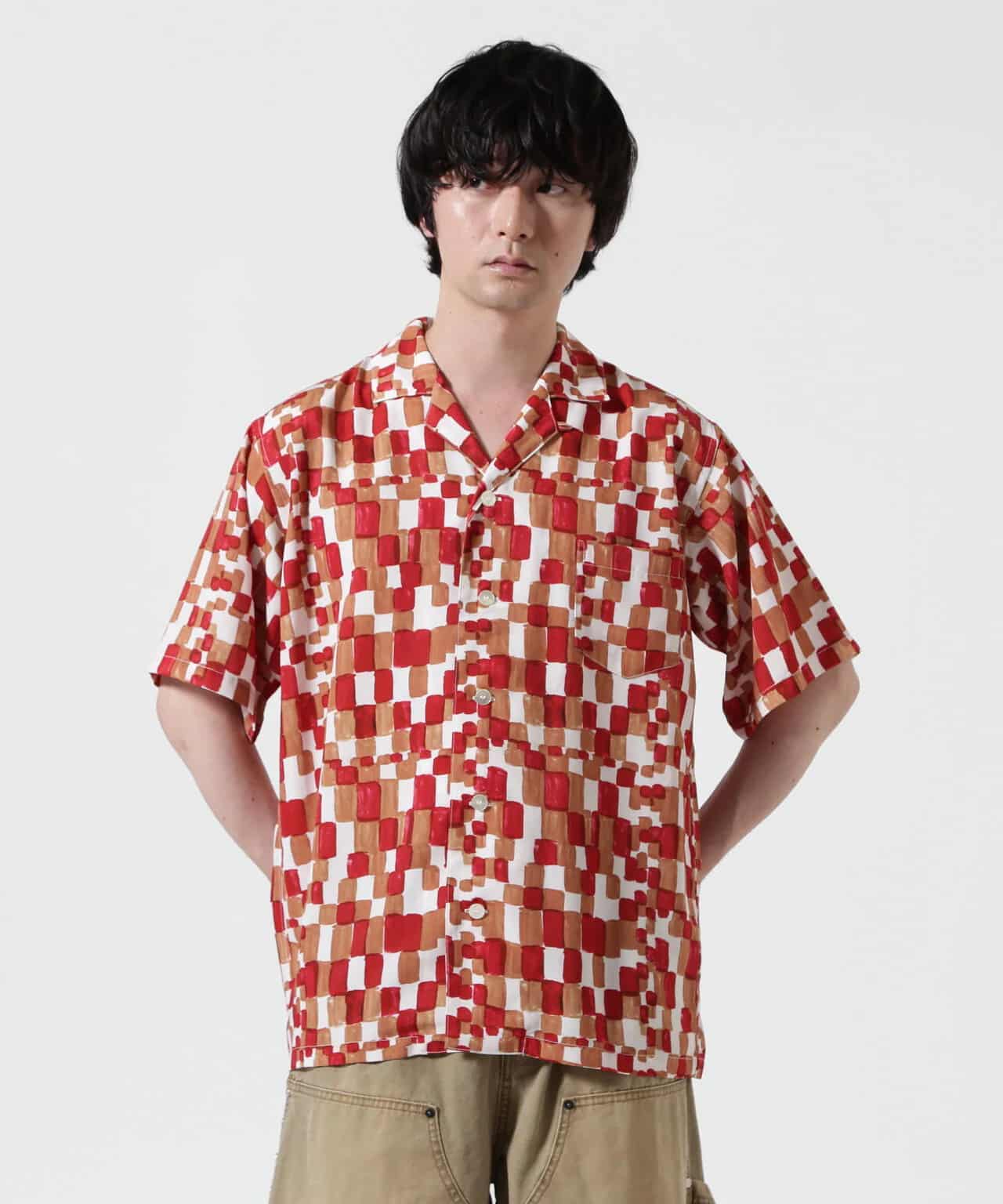 HOLO MARKET/ホロマーケット/HMV S/S SHIRTS/総柄アロハ半袖シャツ RED 1