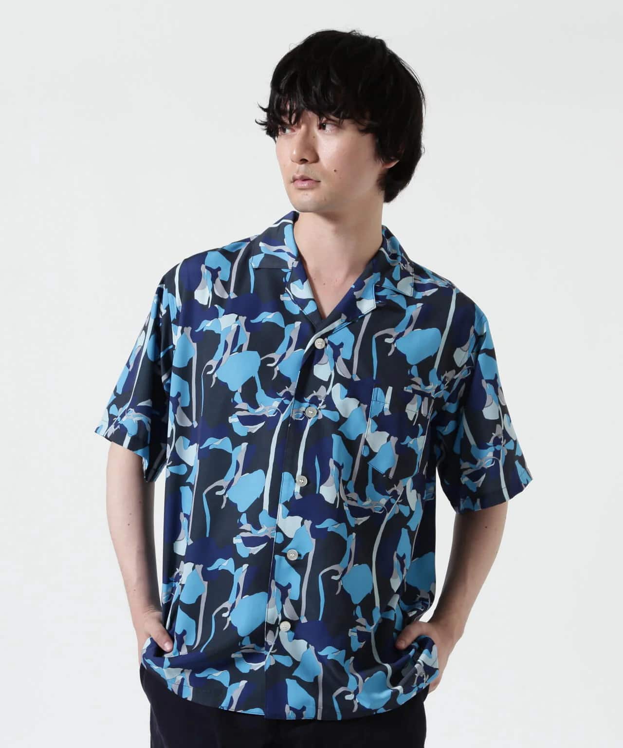 HOLO MARKET/ホロマーケット/HMV S/S SHIRTS/総柄アロハ半袖シャツ NAVY 1
