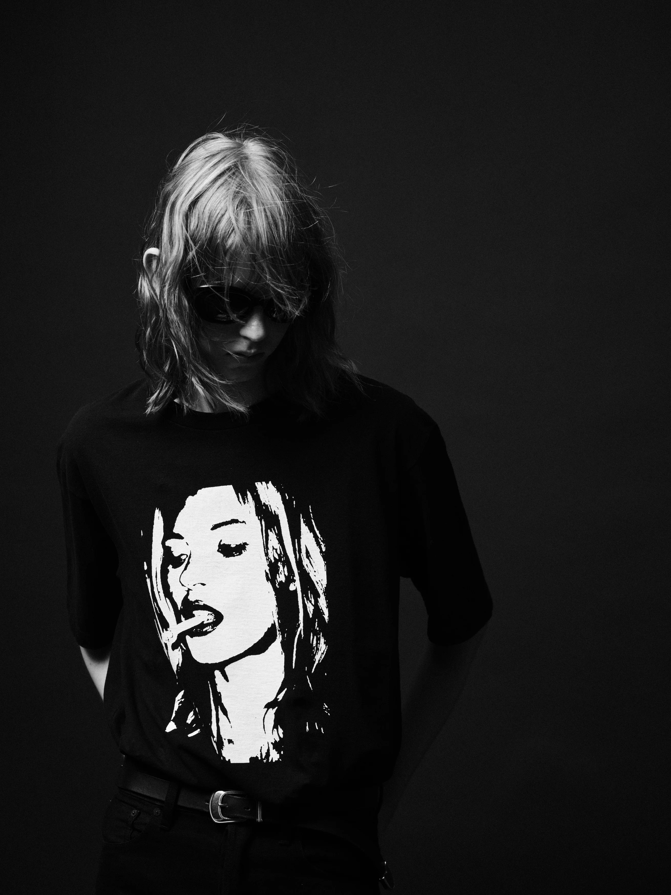 MINEDENIM/マインデニム/Monochrome Two tone Face Crewneck T-SH(M 