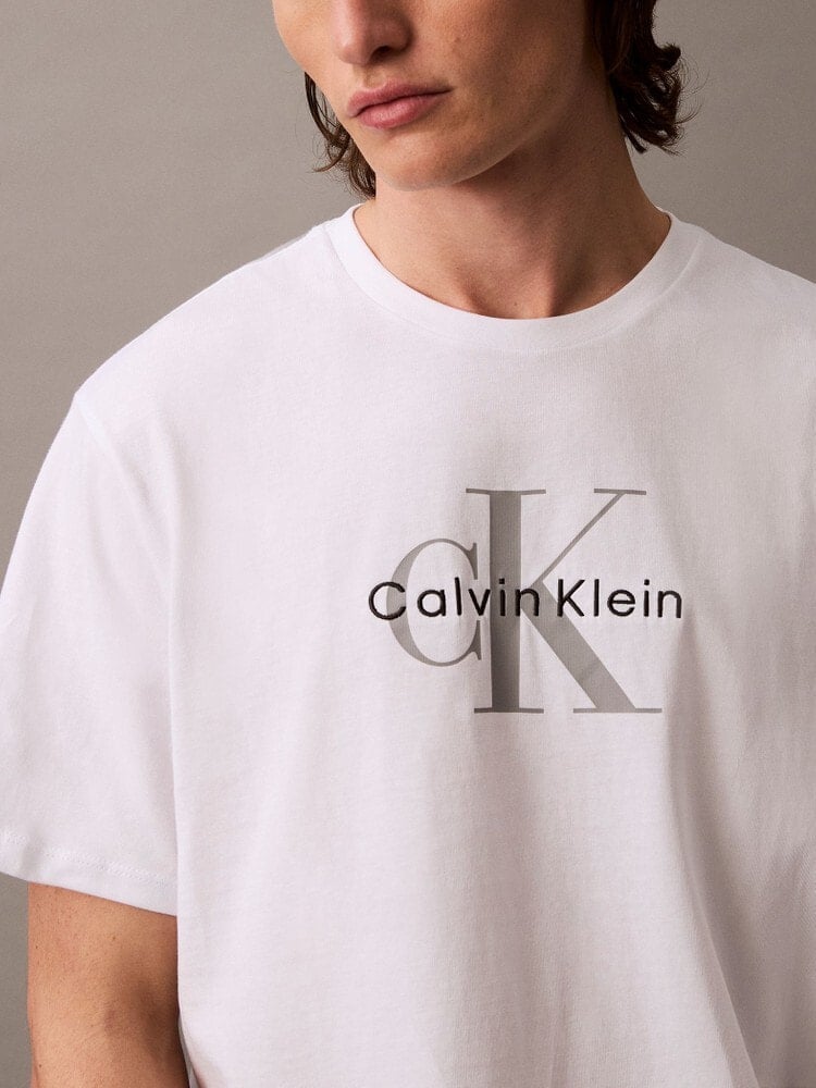 CalvinKlein/カルバンクライン/ショートスリーブモノグラムプリントTシャツ[ロウン、ミンギュ着用商品] WHITE M