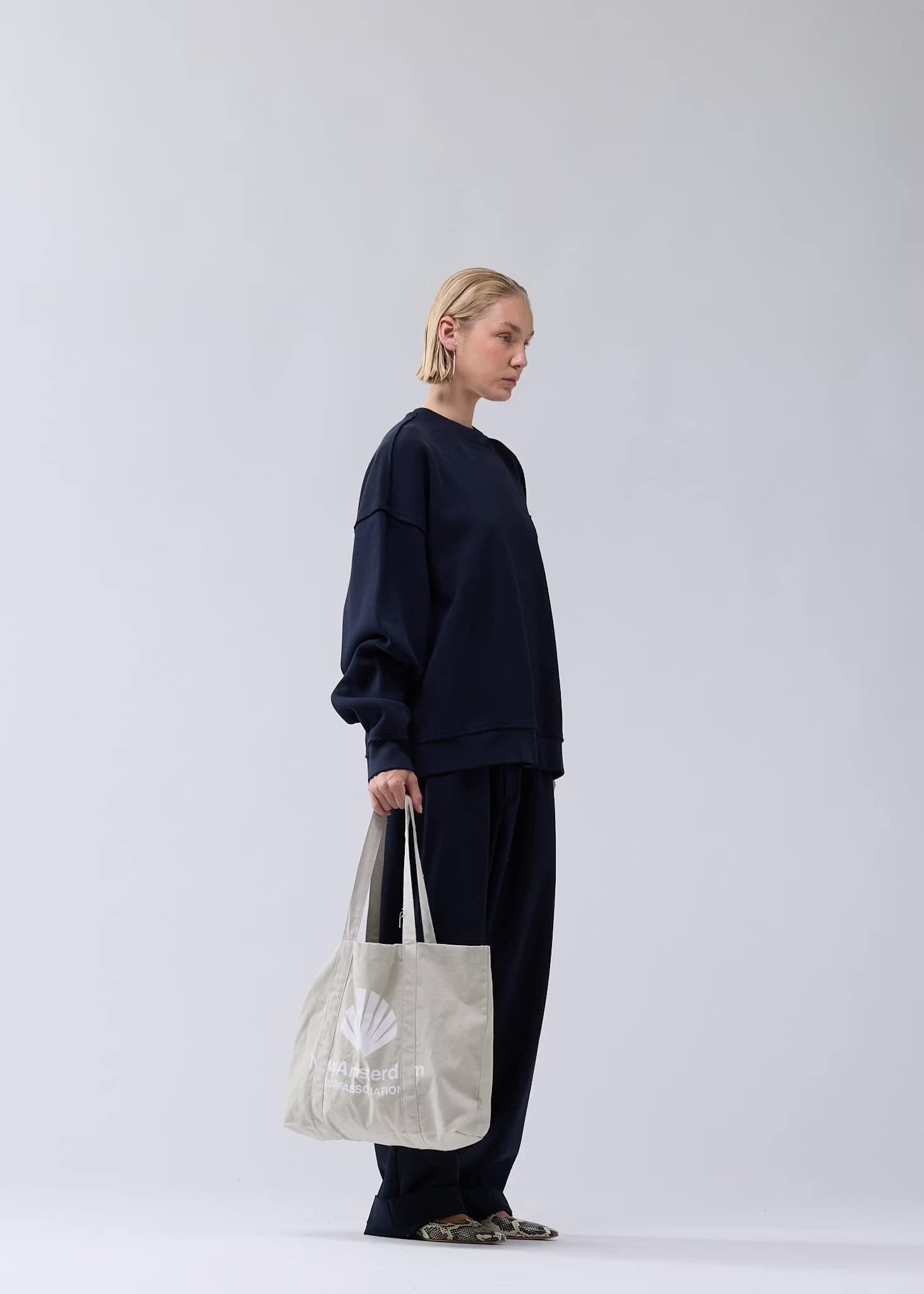 NewAmsterdam/ニューアムステルダム/LACE CREWNECK NIGHT/BLACK BLACK S