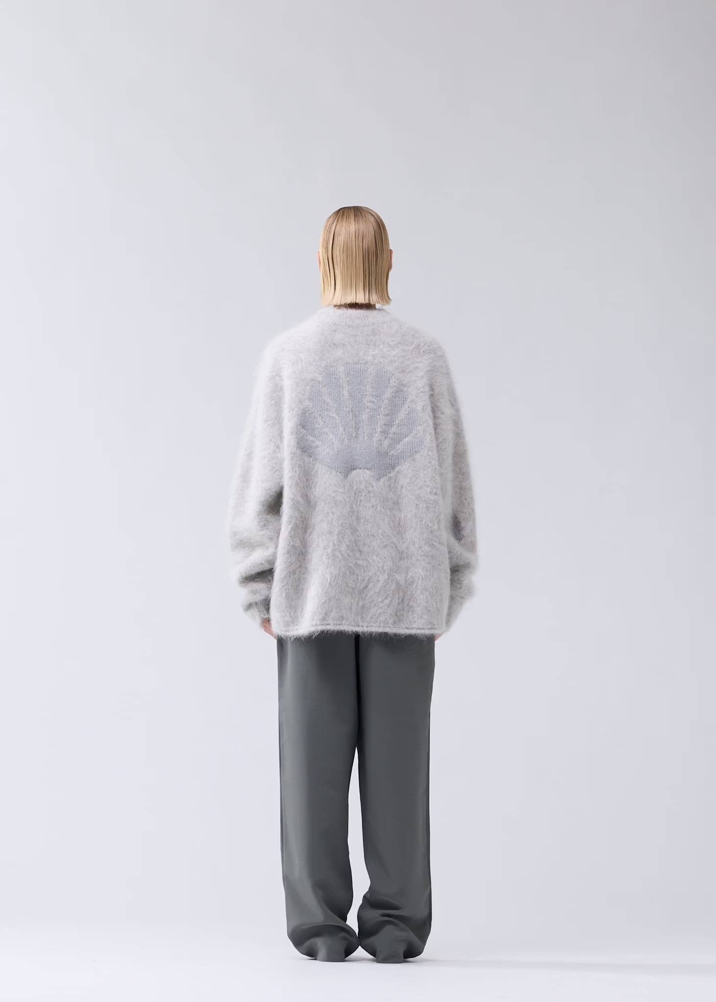 NewAmsterdam/ニューアムステルダム/ALPACA BLEND CREWNECK GREY BLACK M