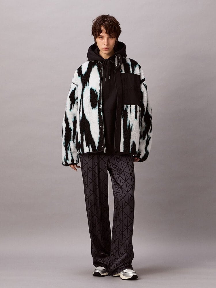 CalvinKlein/カルバンクライン/LS JACQUARD 3 SHERPA JACKET(S BLACK