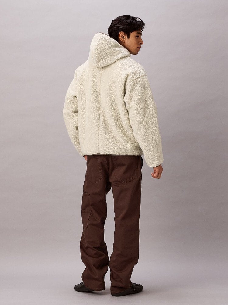 CalvinKlein/カルバンクライン/SHERPA FUNNEL NECK FULL ZIP HOODIE ベージュ系/67U S