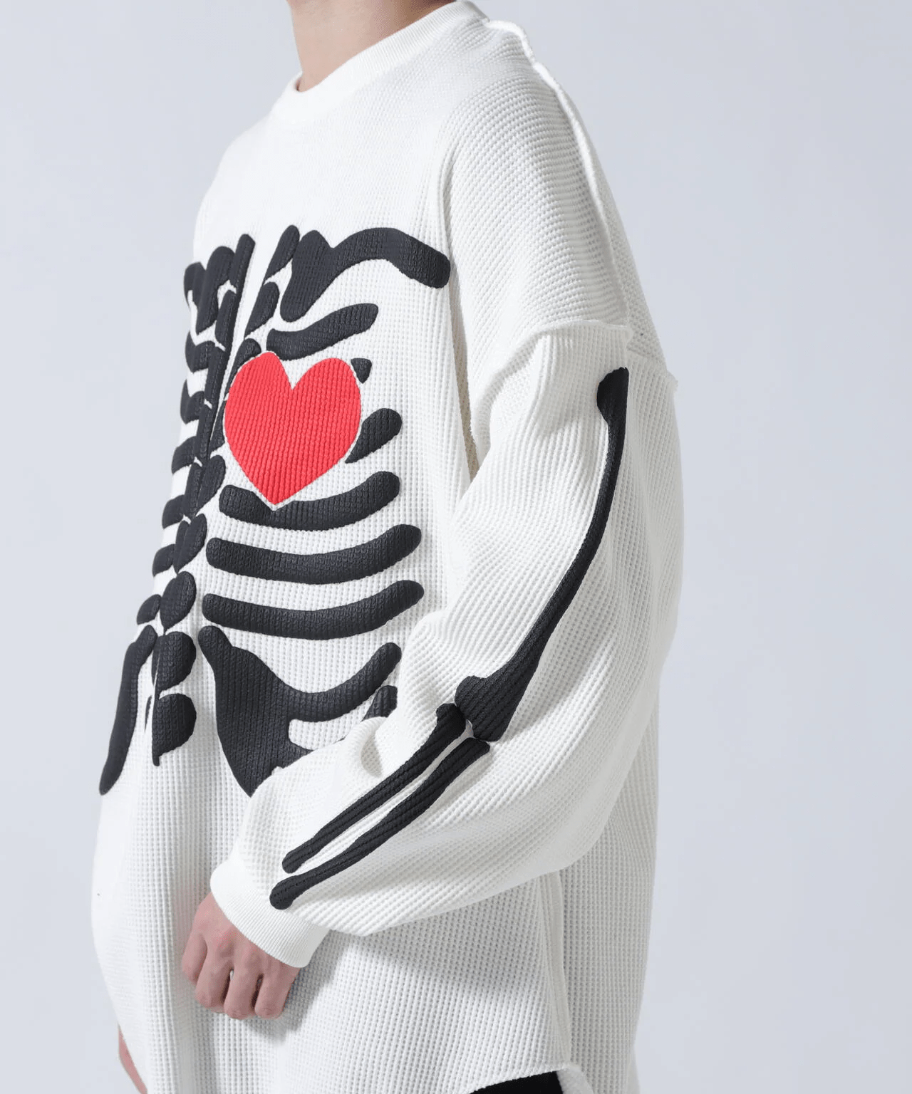DISCOVERED/ディスカバード/別注BONE WAFFLE LONG SLEEVE TEE WHITE 1