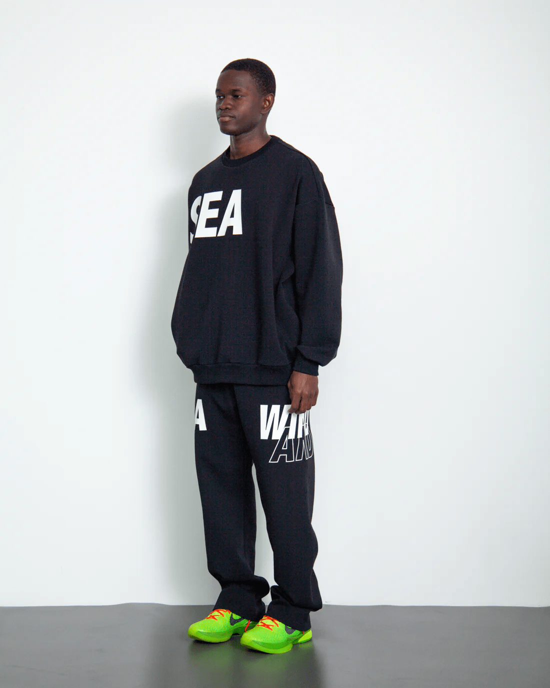 WINDANDSEA/ウィンダンシー/Loose fit Crewneck Sweatshirt BLACK M