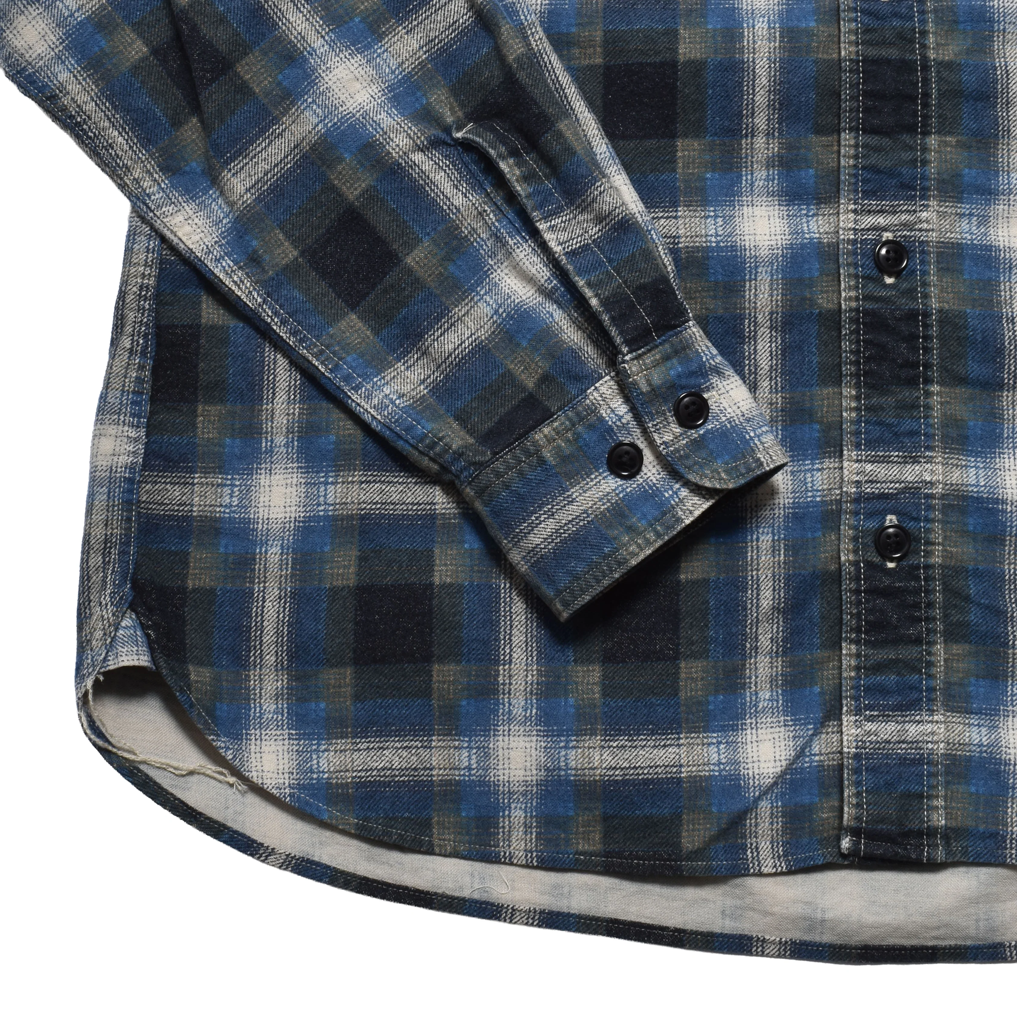 MINEDENIM/マインデニム/Plaid Print Flannel Work SH BLUE 1