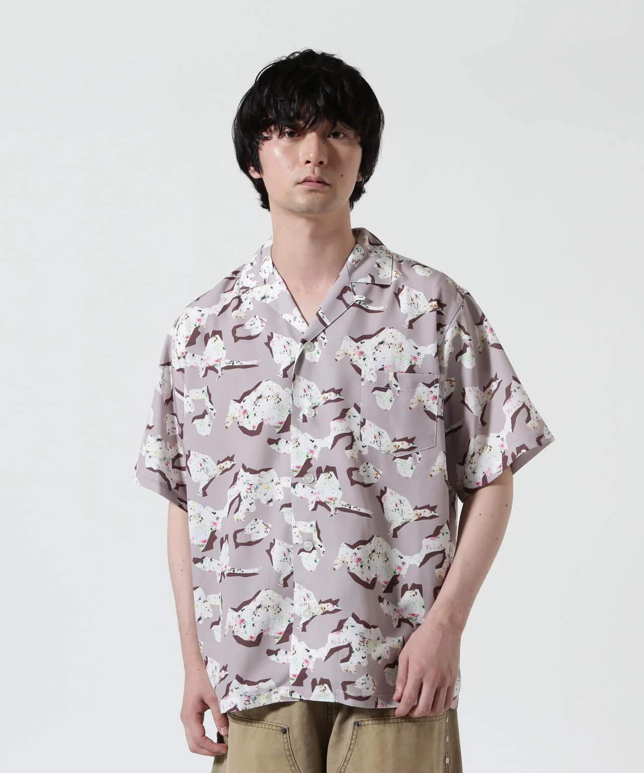 HOLO MARKET/ホロマーケット/HMV S/S SHIRTS/総柄アロハ半袖シャツ BEIGE 1