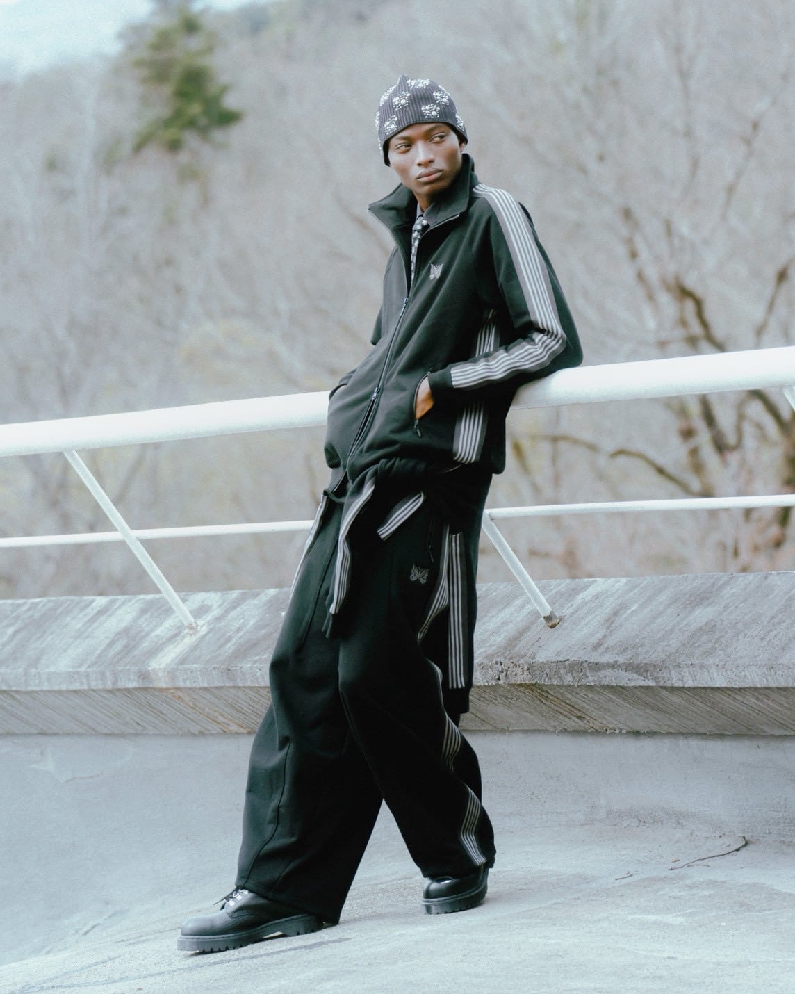 Needles/ニードルズ/【B'2nd EXCLUSIVE】Track Jacket - Cotton Jersey BLACK×GRAY S