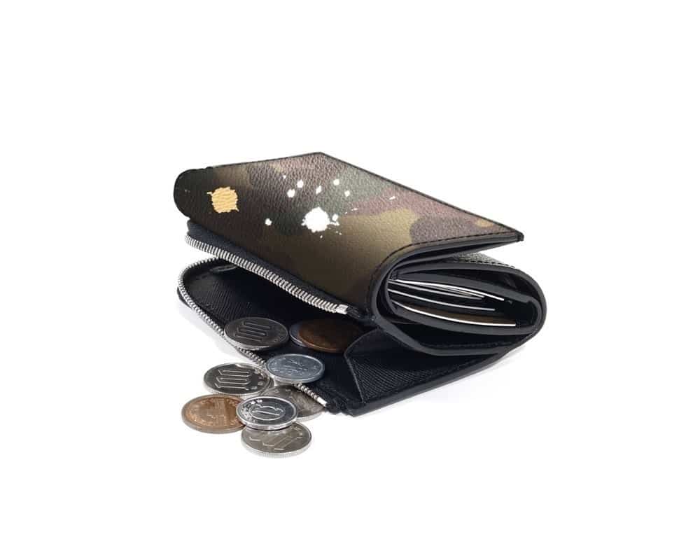 GENTIL BANDIT/ジャンティバンティ/トライフォールドウォレット カーキカモ F