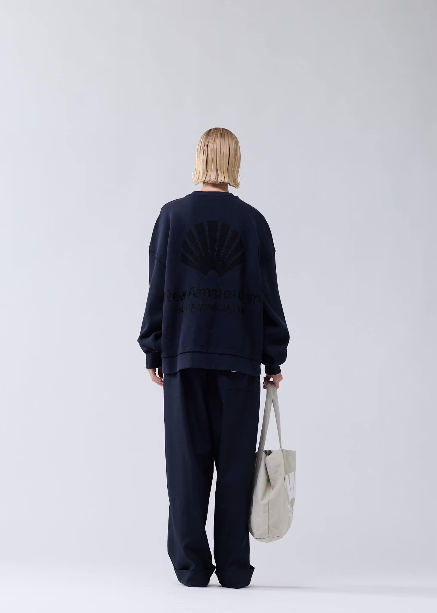 NewAmsterdam/ニューアムステルダム/LACE CREWNECK NIGHT/BLACK BLACK S