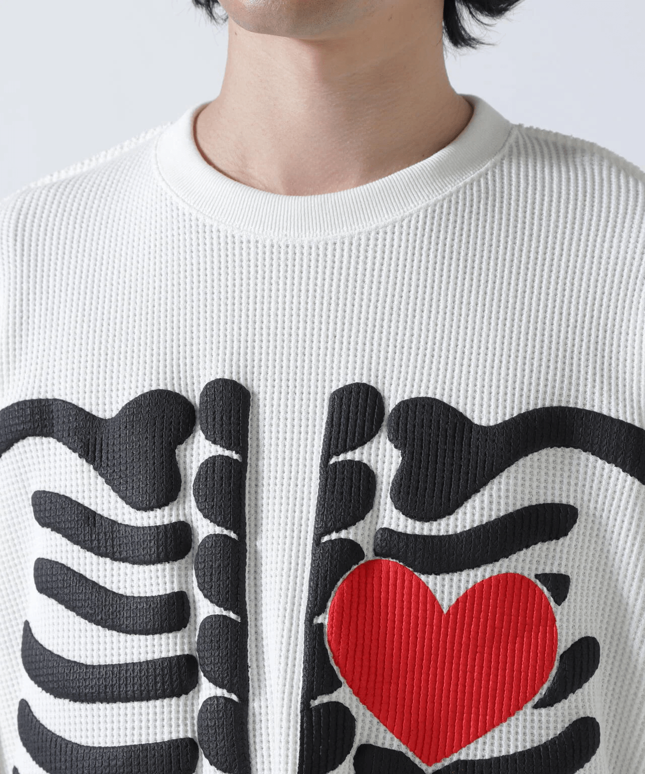 DISCOVERED/ディスカバード/別注BONE WAFFLE LONG SLEEVE TEE WHITE 1