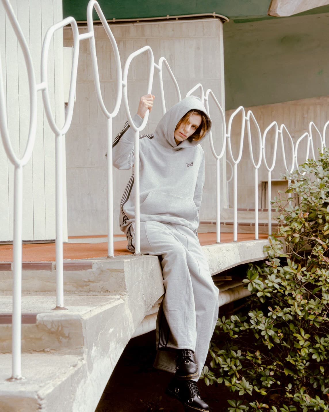 Needles/ニードルズ/【B'2nd EXCLUSIVE】Track Hoodie - Cotton Jersey GRAY×GRAY S