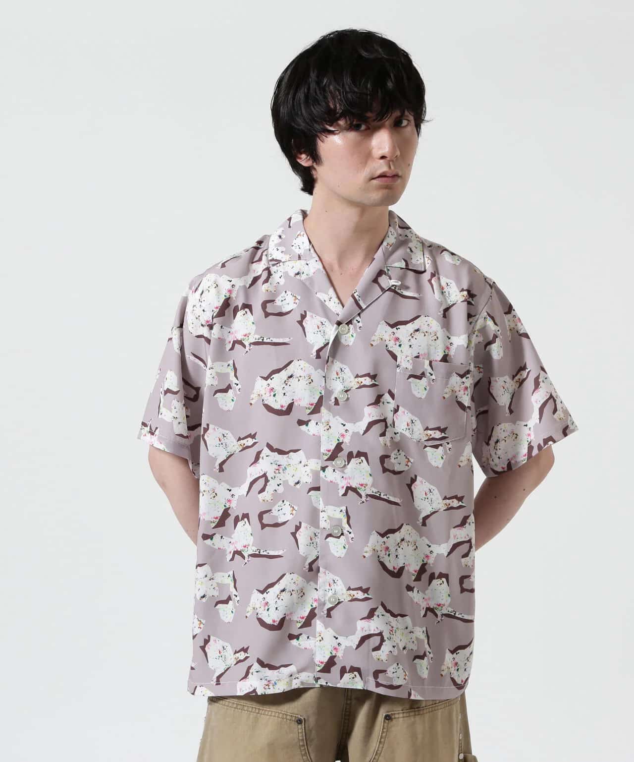 HOLO MARKET/ホロマーケット/HMV S/S SHIRTS/総柄アロハ半袖シャツ BEIGE 1