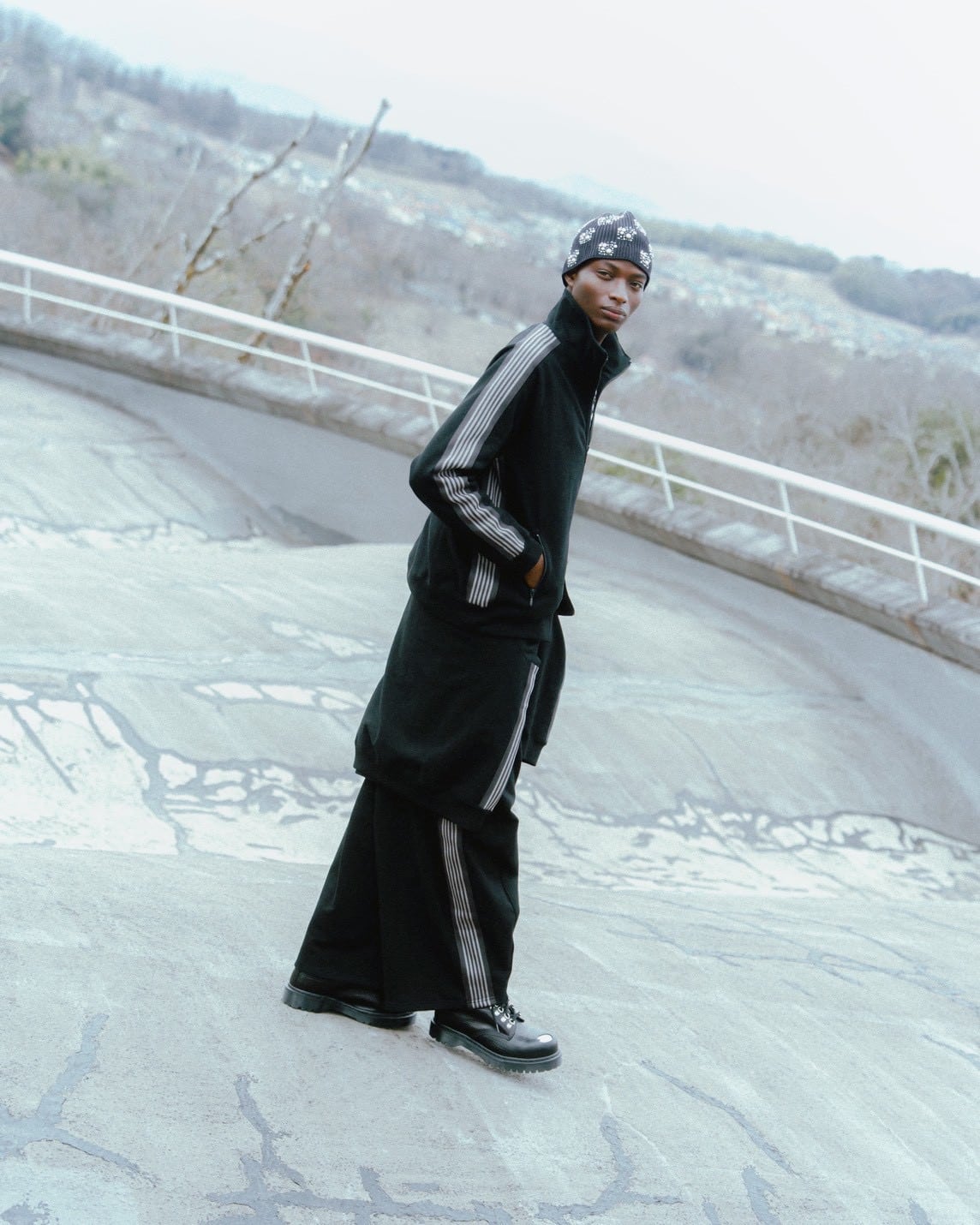 Needles/ニードルズ/【B'2nd EXCLUSIVE】Track Jacket - Cotton Jersey BLACK×GRAY S