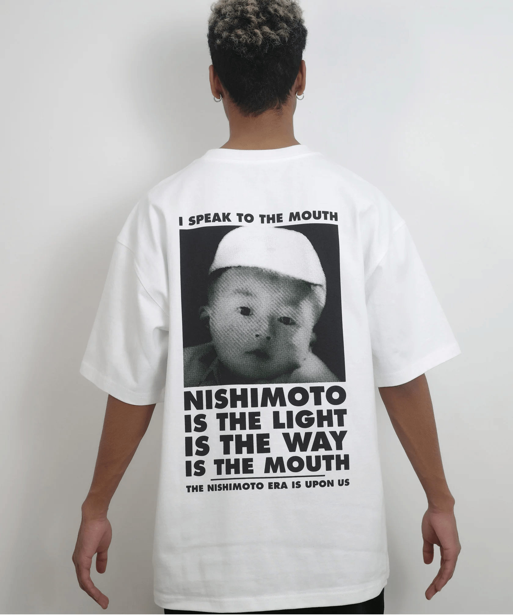 TASHIRO IS THE MOUTH/タシロイズザマウス/半袖Tシャツ(M WHITE
