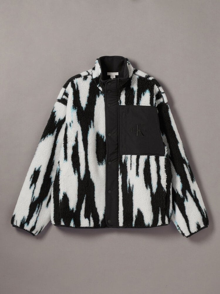CalvinKlein/カルバンクライン/LS JACQUARD 3 SHERPA JACKET(S BLACK