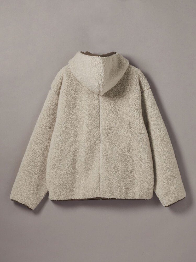 CalvinKlein/カルバンクライン/SHERPA FUNNEL NECK FULL ZIP HOODIE ベージュ系/67U S