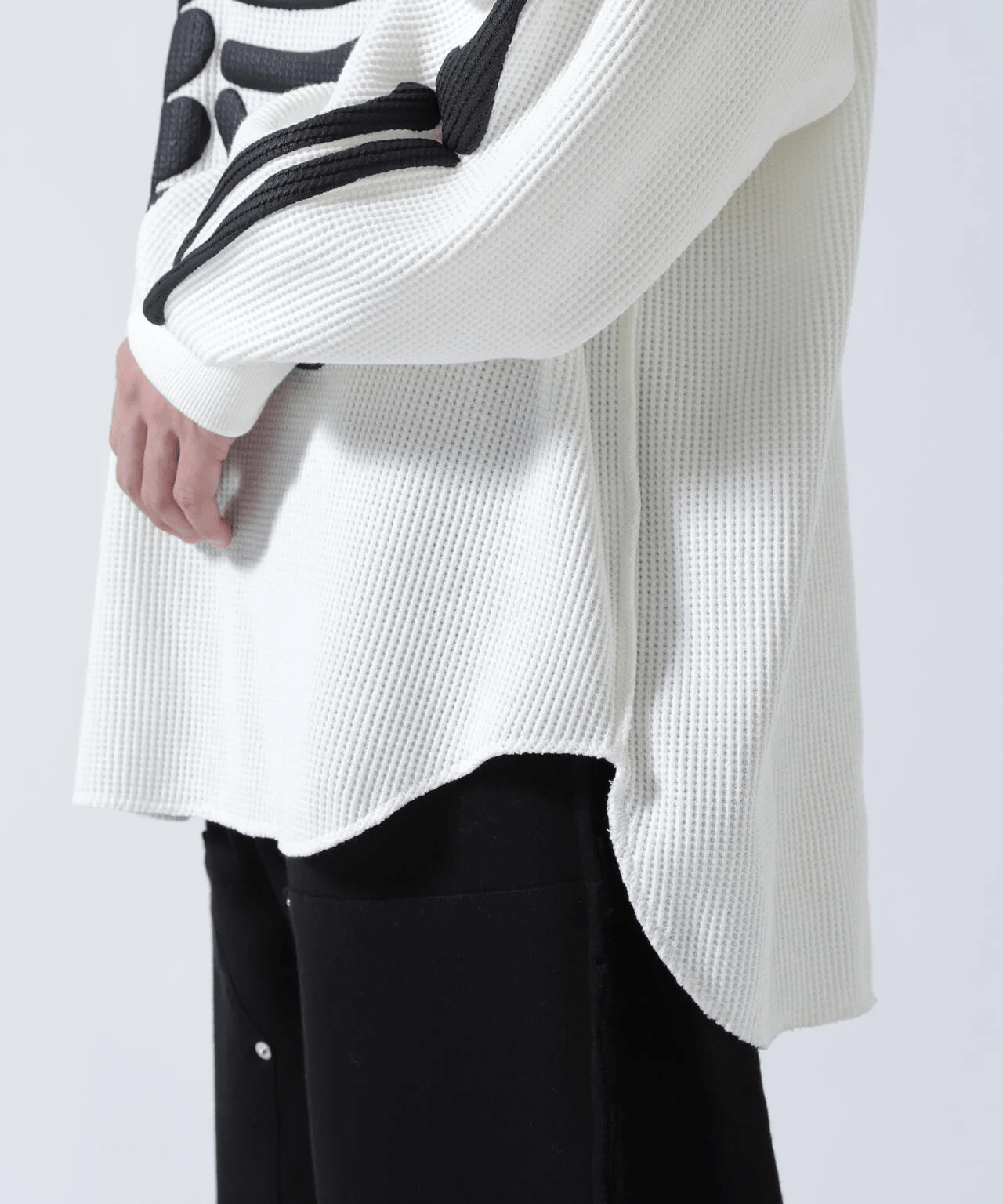DISCOVERED/ディスカバード/別注BONE WAFFLE LONG SLEEVE TEE WHITE 1