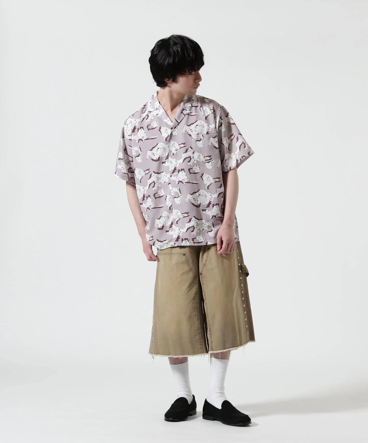 HOLO MARKET/ホロマーケット/HMV S/S SHIRTS/総柄アロハ半袖シャツ BEIGE 1