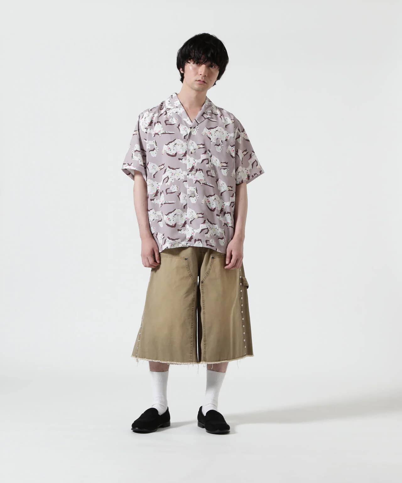 HOLO MARKET/ホロマーケット/HMV S/S SHIRTS/総柄アロハ半袖シャツ BEIGE 1