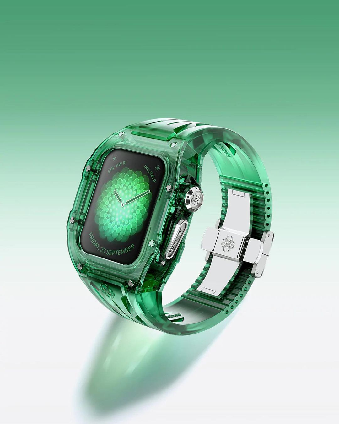 Apple Watch 45mm クロコ グリーン ゴールデンコンセプト - 時計