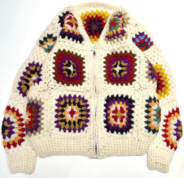 MacMahon Knitting Mills Crochet V-neck Cardigan(FREE WHITE)｜ B