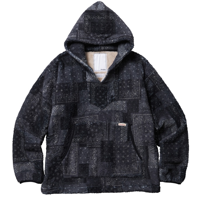 LIBERAIDERS/リベレイダーズ/BANDANA PILE FLEECE HOODIE BLACK L