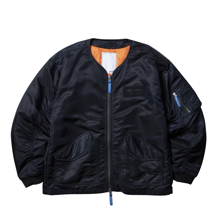 LIBERAIDERS/リベレイダーズ/COLLARLESS FLIGHT JACKET BLACK M