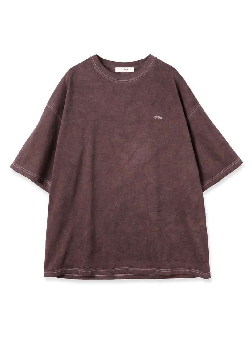 JieDa/ジエダ/OVERDYE EMBROIDERYS/S TEE BROWN 2